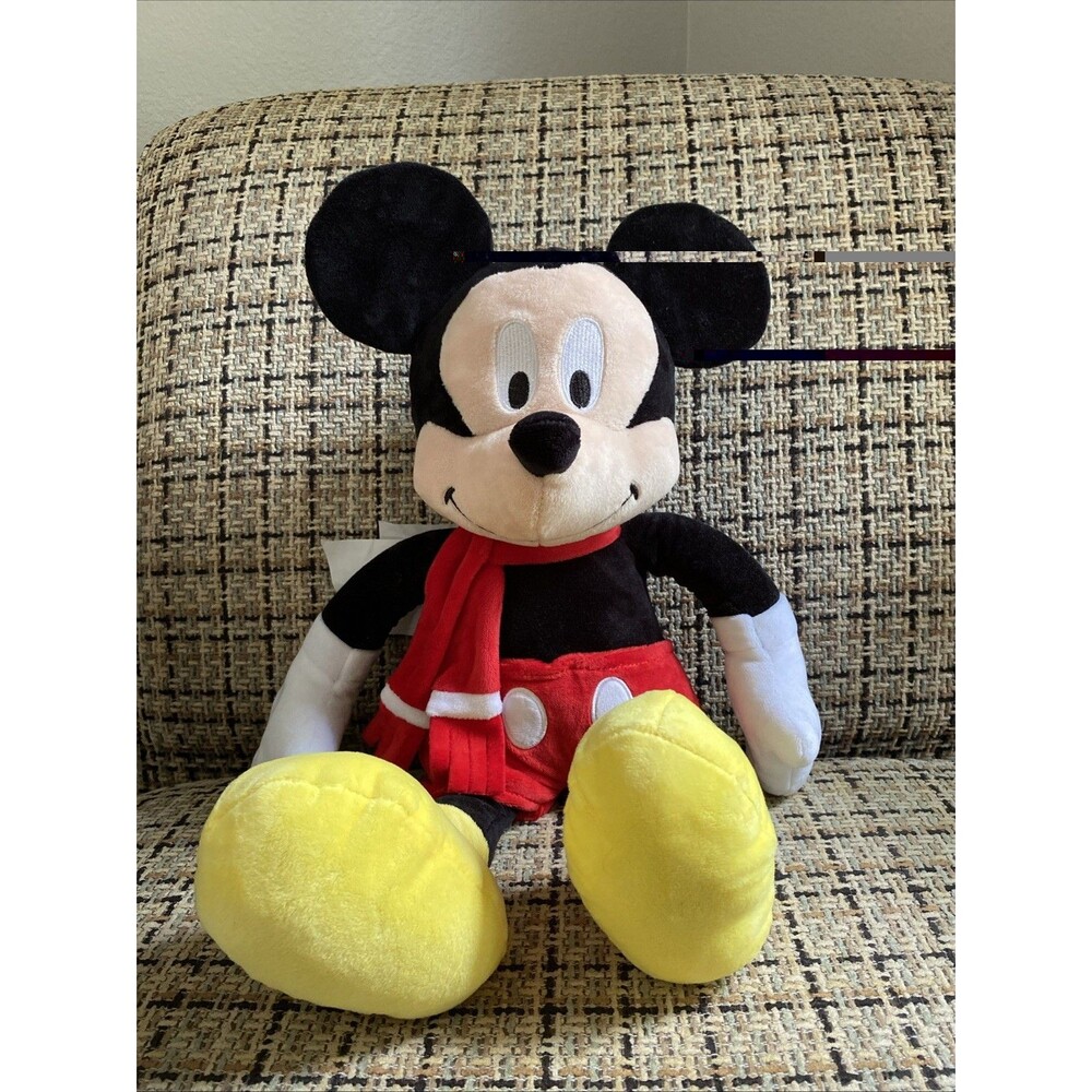 Disney Mickey Mouse Plush Toy 20 Inch With Red Christmas Scarf The Big One